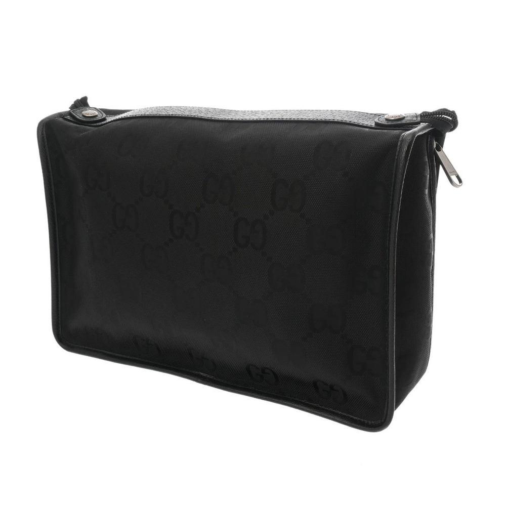 Gucci Black Bag Leather Waist Clutch Travel Black